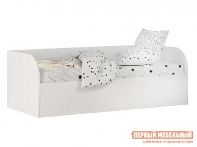 Детская кровать  Трио с ПМ Белый, Без бортика, мягкой спинки, Тиффани, велюр BTS. Цвет: белый