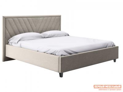 Двуспальная кровать  Саманта ПМ Серый, микровелюр, 160х200 см Первый Мебельный. Цвет: серый