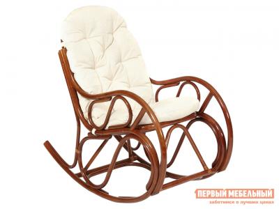 Кресло-качалка  Вена Орех, ротанг / Бежевый, ткань Tetchair. Цвет: бежевый