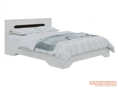 Двуспальная кровать  Вега Белый Крафт, 160х200 см Горизонт. Цвет: светлое дерево