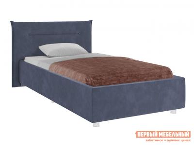 Односпальная кровать  Альба ПМ Топаз, велюр, 90х200 см, Без дна короба для белья МебельСон. Цвет: серый