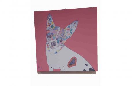 Постер собачка (кристина кретова) розовый 43x43x3 см. Кристина кретова. Цвет: розовый