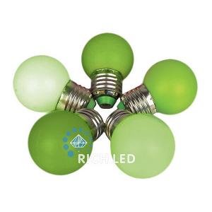 Лампа светодиодная RL-BL E27 220В 1Вт зеленый RL-BL-E27-G45-G RichLED