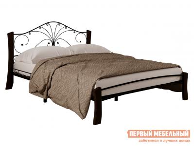 Односпальная кровать  Сандра Лайт Черный металл, каркас / Шоколад массив, опоры, 120х200 см Форвард-мебель. Цвет: черный